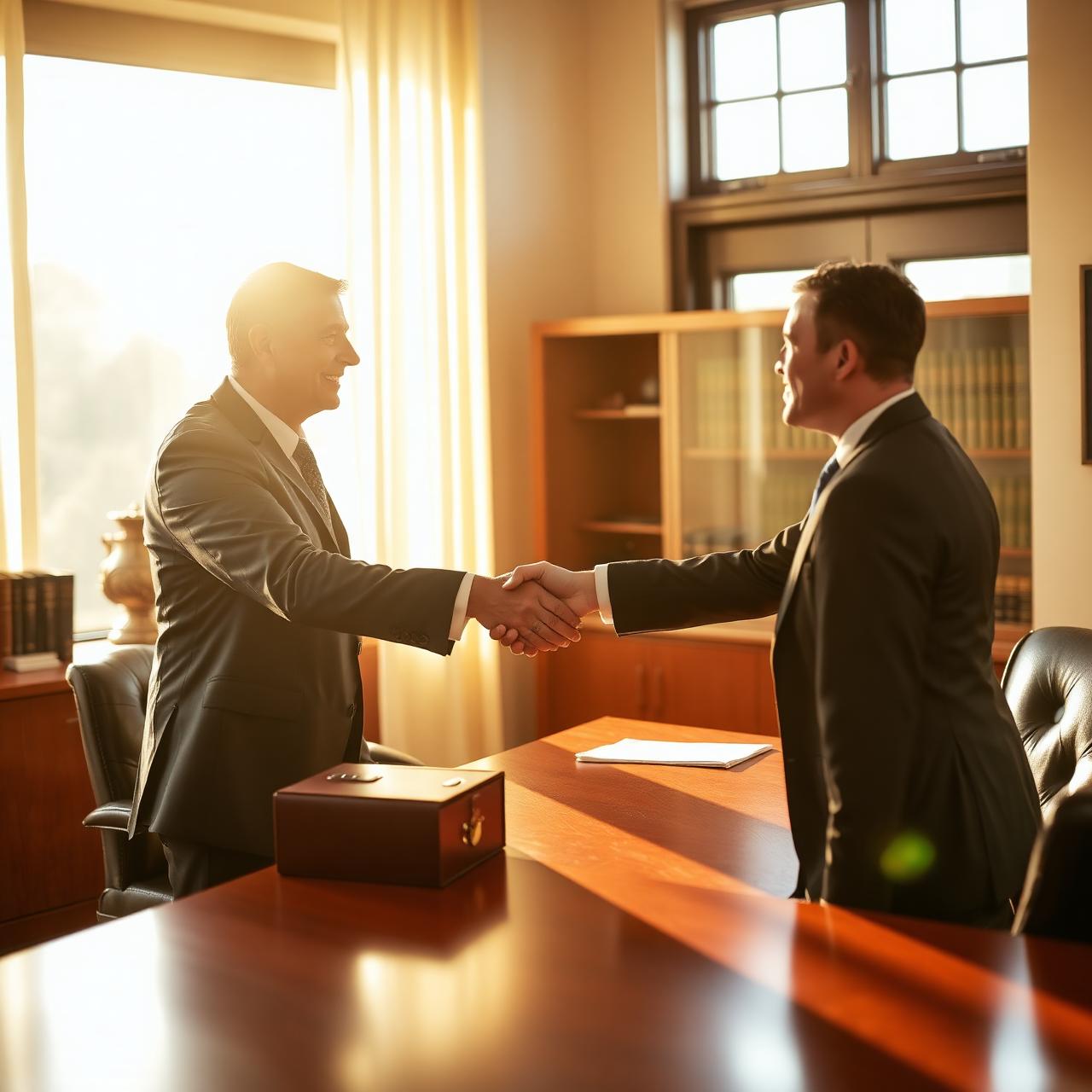 Attorney meeting with a client at a Burbank law office